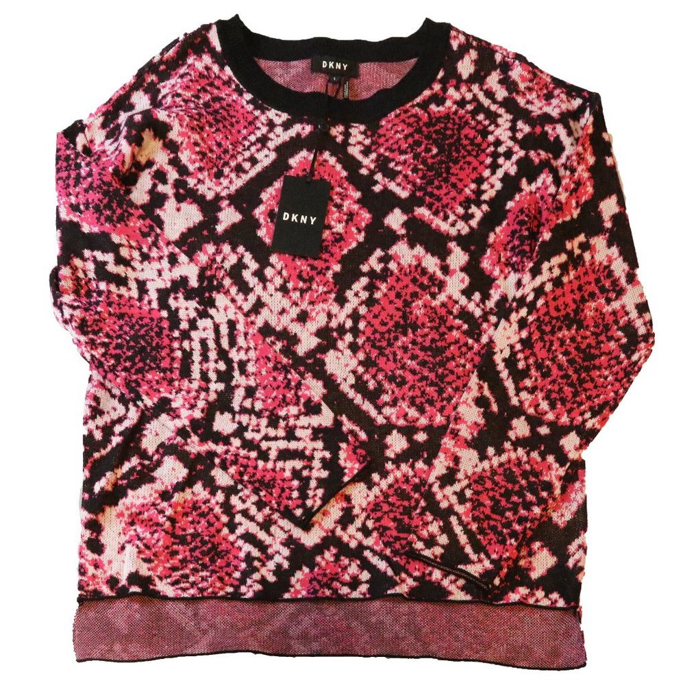 Women's DKNY Python-Print Sweater, Small, NWT